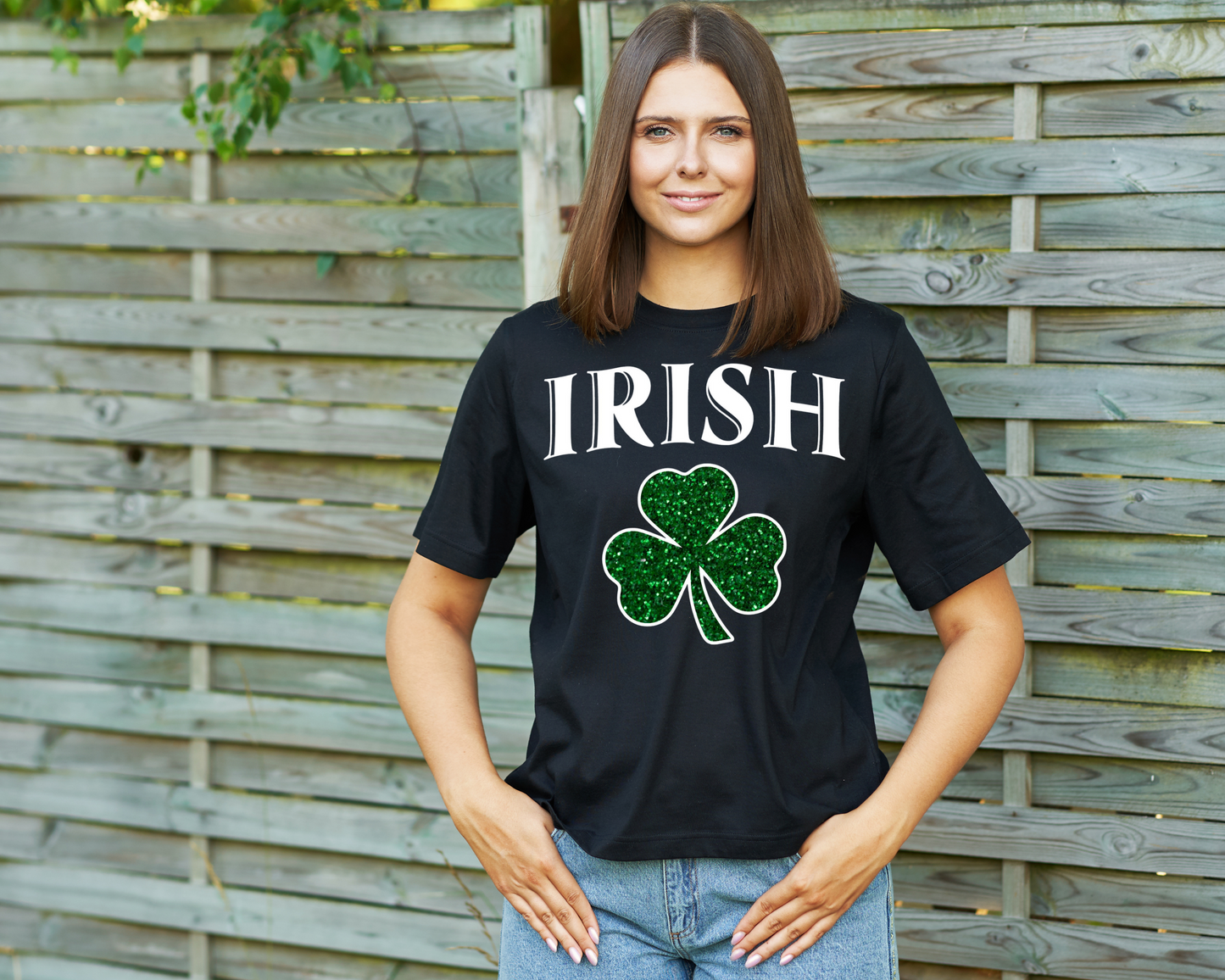 Irish Faux Glitter Cloverleaf T-Shirt