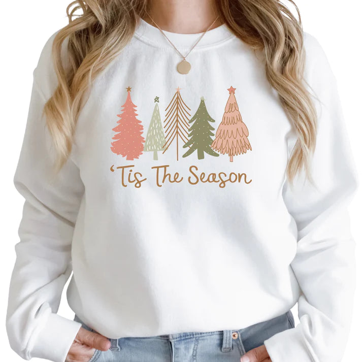 'Tis The Season Pink Christmas Tree Sweatshirt